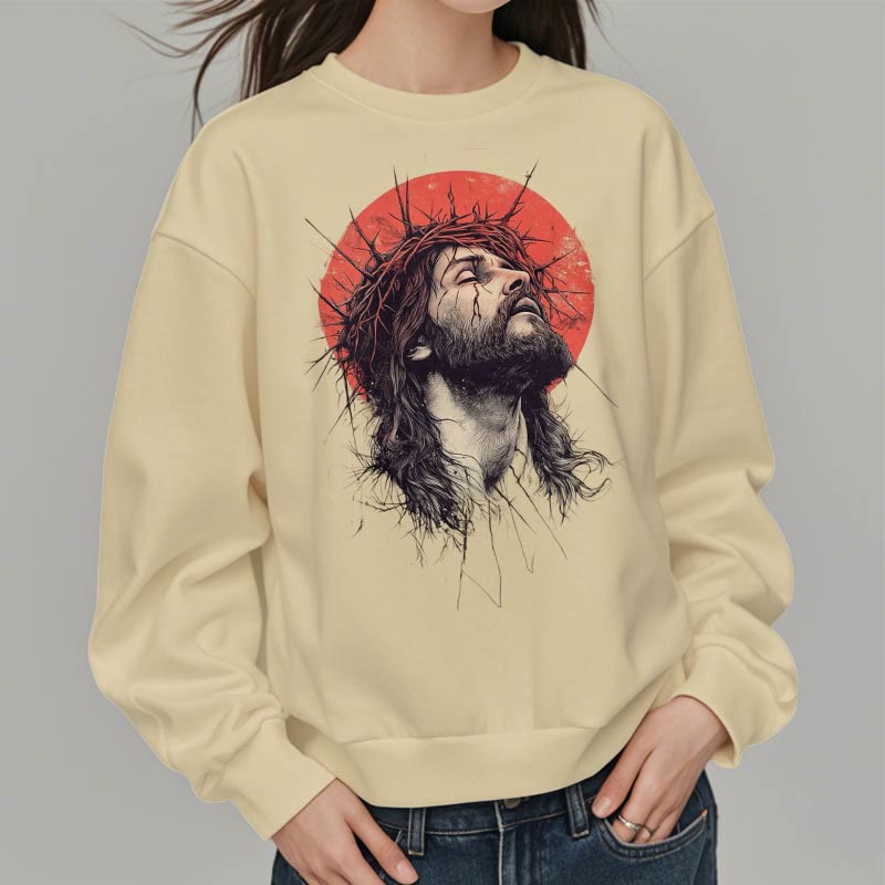 Christianartworkshop Classic Colored Style Jesus Crown of Thorns