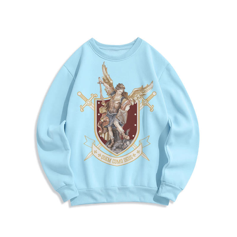 Christianartworkshop Classic Style Saint Michael the Archangel Fleece Lined Polyester Sweatshirt