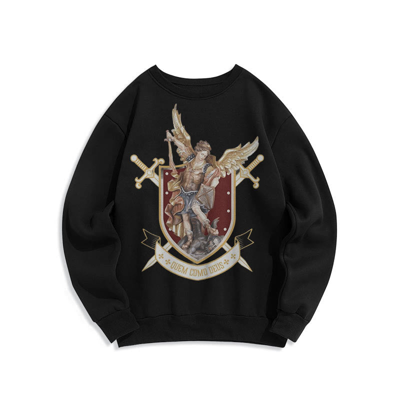 Christianartworkshop Classic Style Saint Michael the Archangel Fleece Lined Polyester Sweatshirt