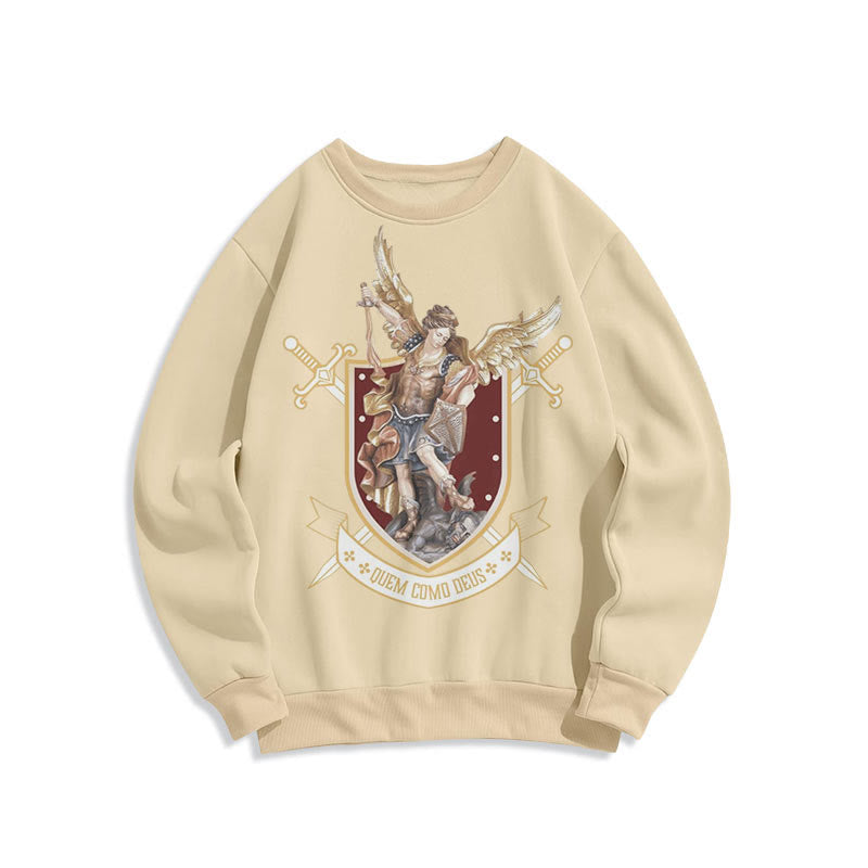 Christianartworkshop Classic Style Saint Michael the Archangel Fleece Lined Polyester Sweatshirt