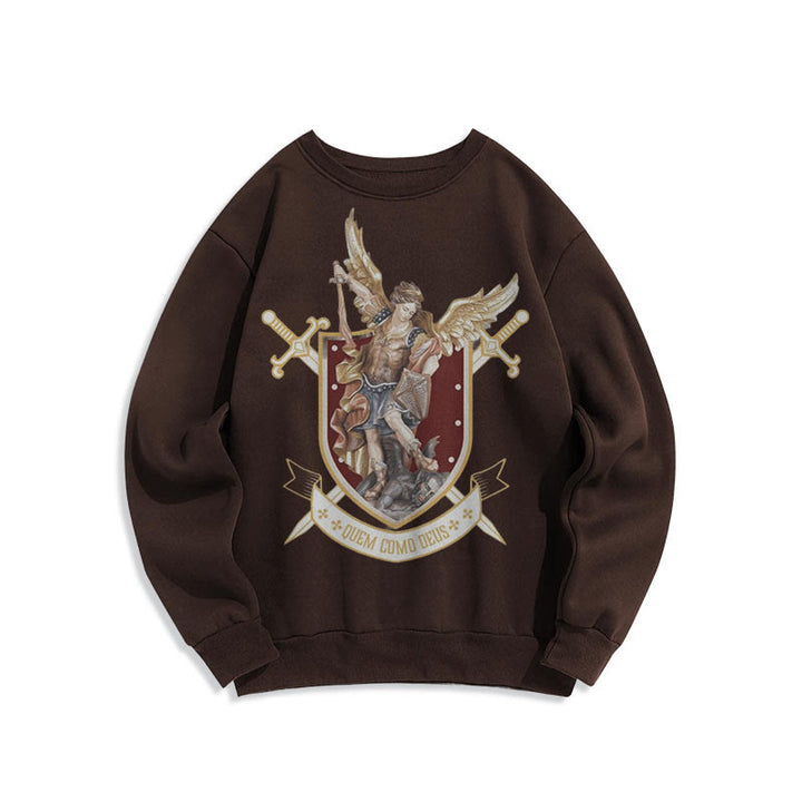 Christianartworkshop Classic Style Saint Michael the Archangel Fleece Lined Polyester Sweatshirt