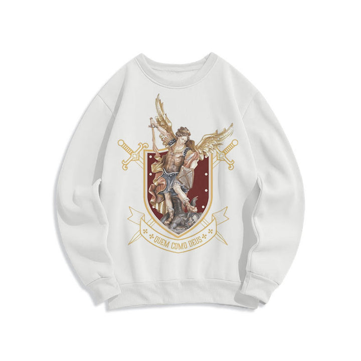 Christianartworkshop Classic Style Saint Michael the Archangel Fleece Lined Polyester Sweatshirt