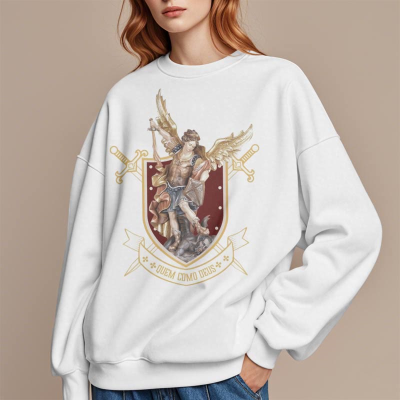 Christianartworkshop Classic Style Saint Michael the Archangel Fleece Lined Polyester Sweatshirt