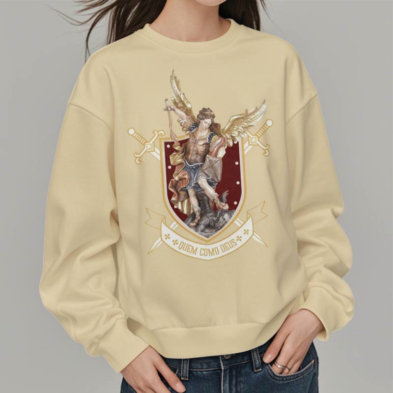 Christianartworkshop Classic Style Saint Michael the Archangel Fleece Lined Polyester Sweatshirt