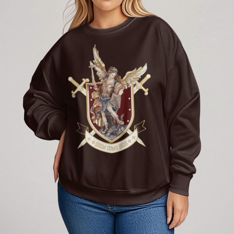 Christianartworkshop Classic Style Saint Michael the Archangel Fleece Lined Polyester Sweatshirt