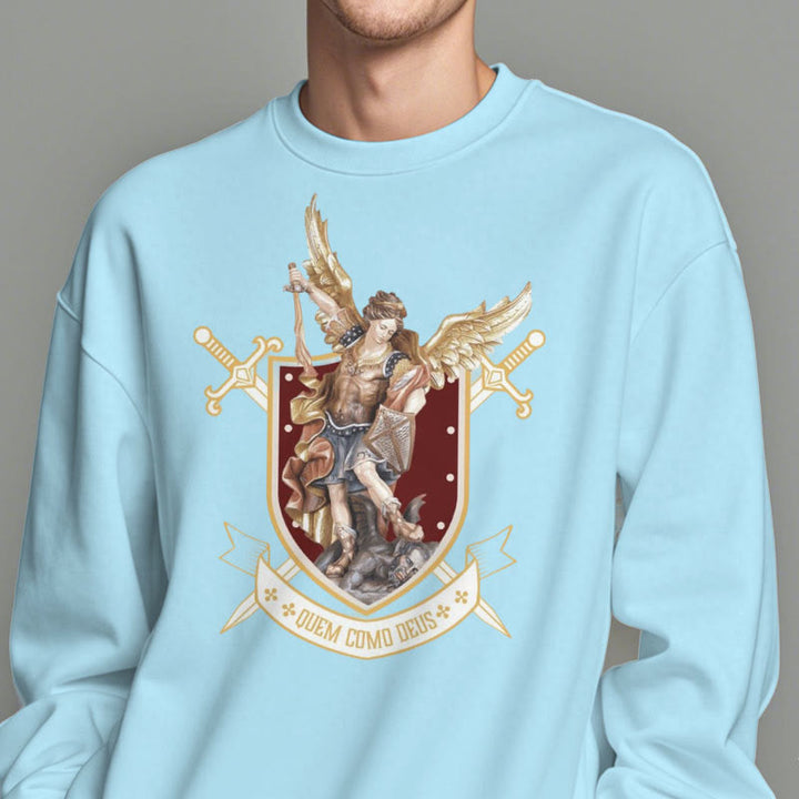 Christianartworkshop Classic Style Saint Michael the Archangel Fleece Lined Polyester Sweatshirt