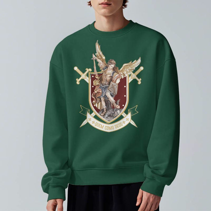 Christianartworkshop Classic Style Saint Michael the Archangel Fleece Lined Polyester Sweatshirt