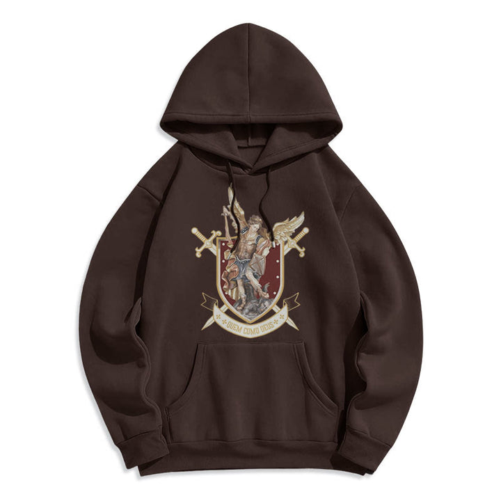 Christianartworkshop Classic Style Saint Michael the Archangel Fleece Lined Polyester Hoodie - image 11