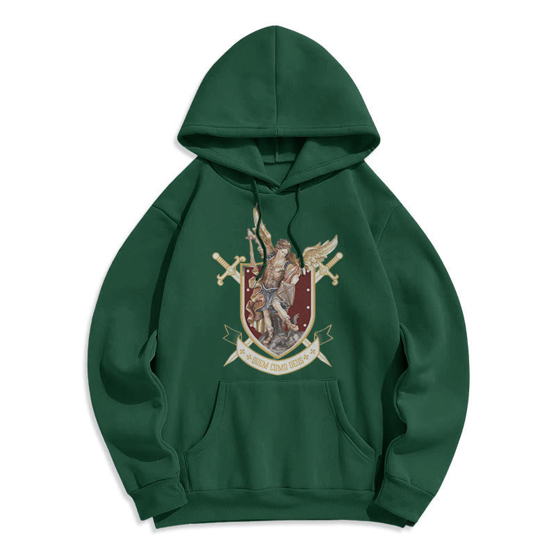 Christianartworkshop Classic Style Saint Michael the Archangel Fleece Lined Polyester Hoodie - Green - 2XL - image 13