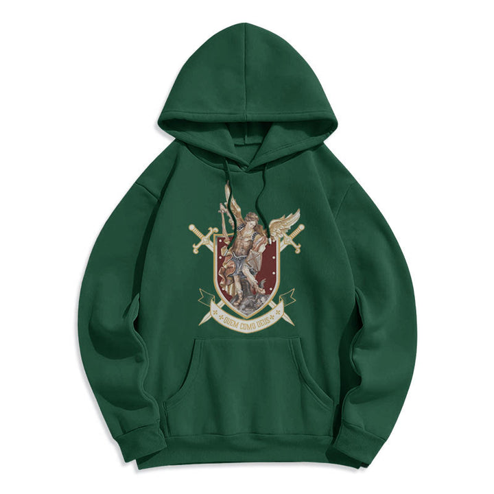Christianartworkshop Classic Style Saint Michael the Archangel Fleece Lined Polyester Hoodie - Green - 2XL - image 13