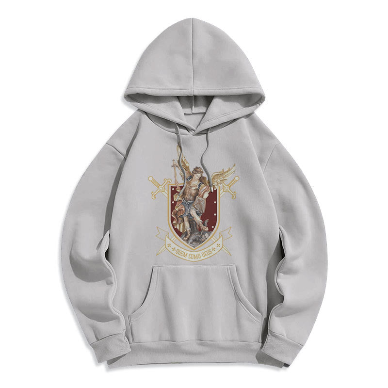 Christianartworkshop Classic Style Saint Michael the Archangel Fleece Lined Polyester Hoodie