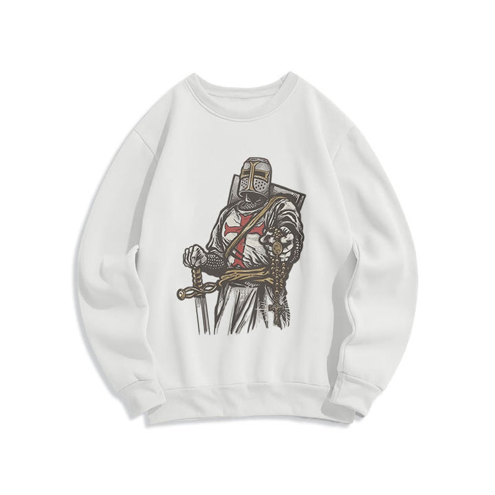 Christianartworkshop Modern Style Crusader's Valor and Faith Fleece Lined Polyester Sweatshirt