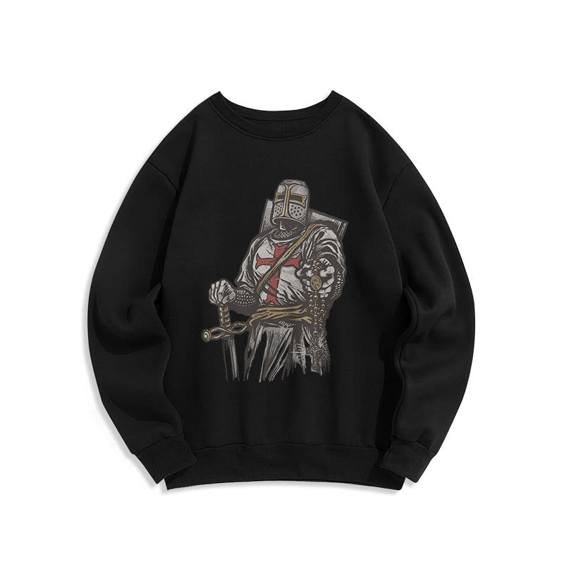 Christianartworkshop Modern Style Crusader's Valor and Faith Fleece Lined Polyester Sweatshirt