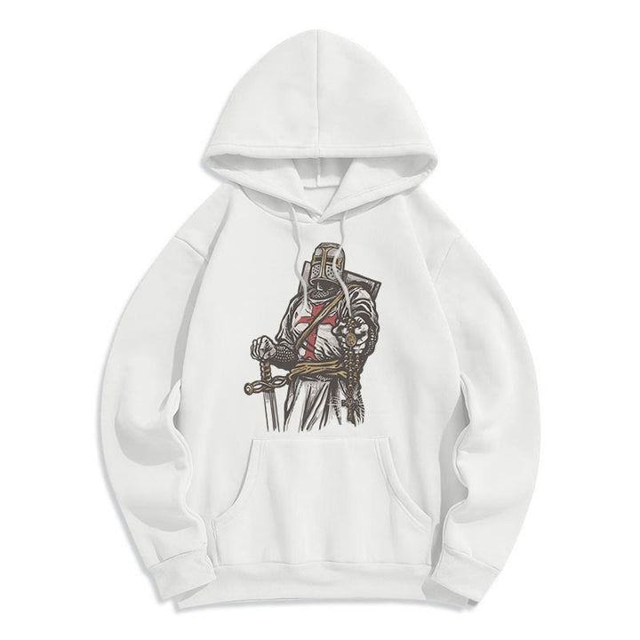 Christianartworkshop Modern Style Crusader's Valor and Faith Fleece Lined Polyester Hoodie