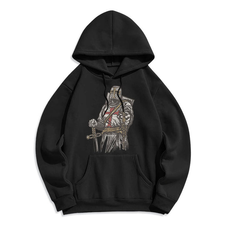 Christianartworkshop Modern Style Crusader's Valor and Faith Fleece Lined Polyester Hoodie