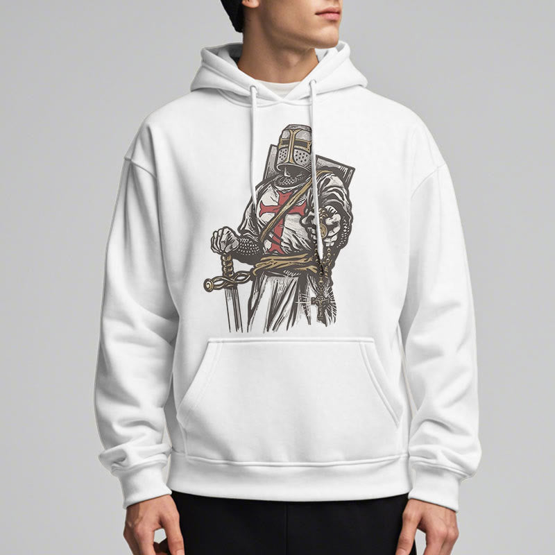 Christianartworkshop Modern Style Crusader's Valor and Faith Fleece Lined Polyester Hoodie