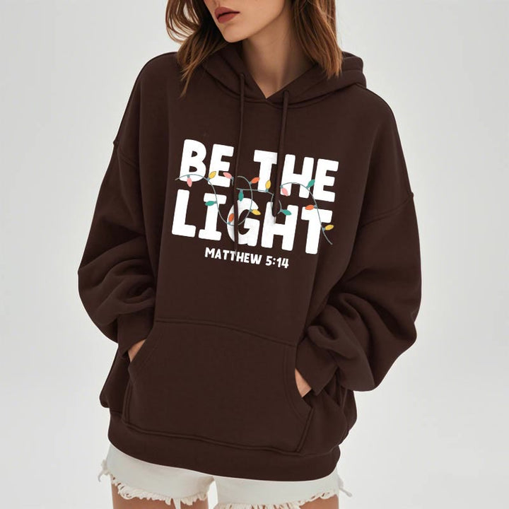 Christianartworkshop Quotation Style Be The Light Fleece Lined Polyester Hoodie - image 12