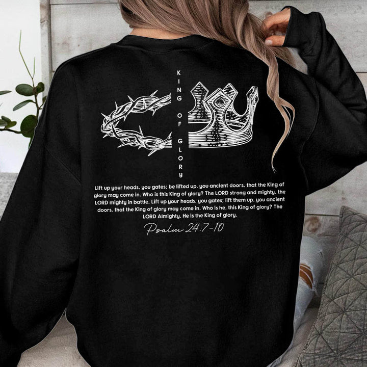 Christianartworkshop Quotation Style Jesus Is The King Fleece Lined Polyester Sweatshirt