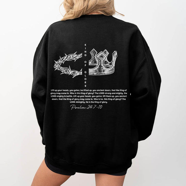 Christianartworkshop Quotation Style Jesus Is The King Fleece Lined Polyester Sweatshirt