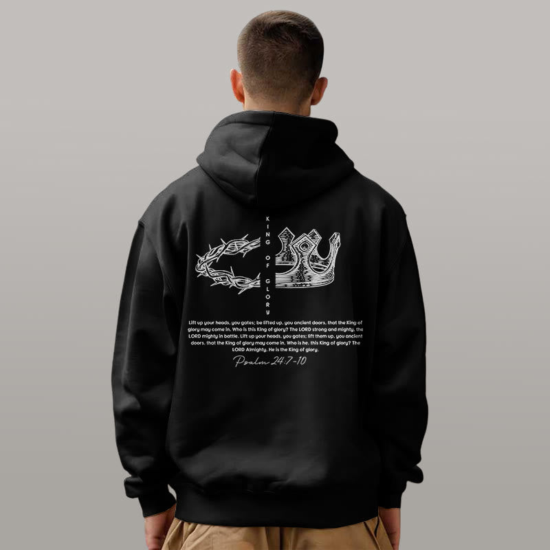 Christianartworkshop Quotation Style Jesus Is The King Fleece Lined Polyester Hoodie