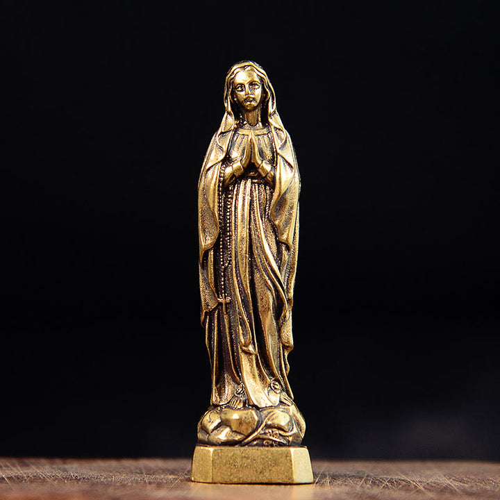 FREE Today: Classic Style Exquisite Brass Our Lady Pray For Us Virgin Mary Statue Ornament