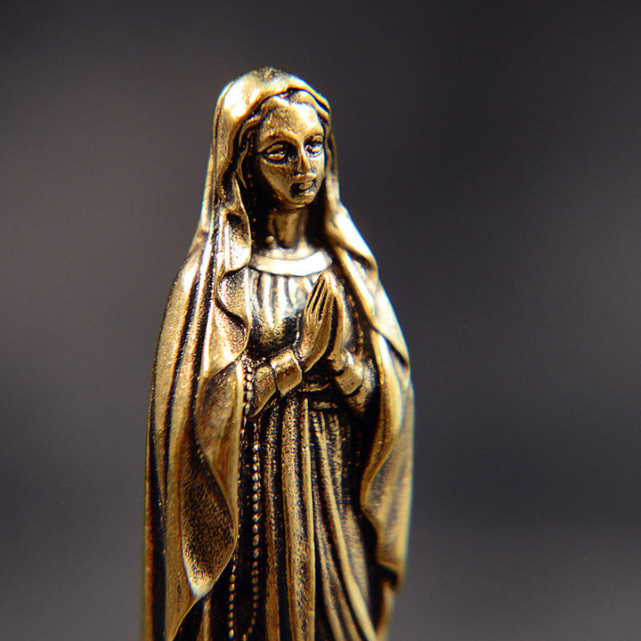 FREE Today: Classic Style Exquisite Brass Our Lady Pray For Us Virgin Mary Statue Ornament