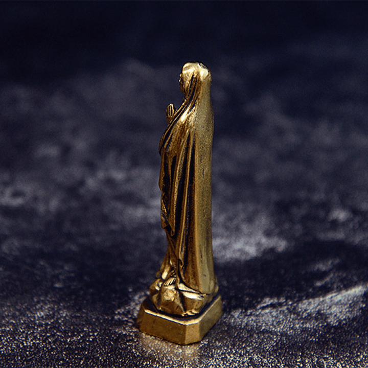 FREE Today: Classic Style Exquisite Brass Our Lady Pray For Us Virgin Mary Statue Ornament