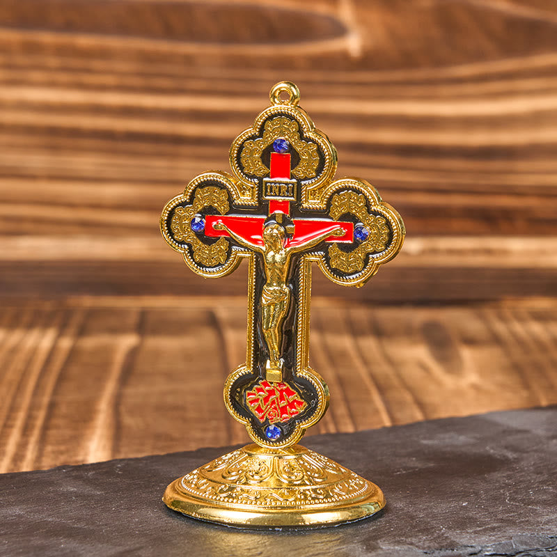 FREE Tody: Retro Classic Style Radiant Ornate Crucifix Stand Desktop Ornaments