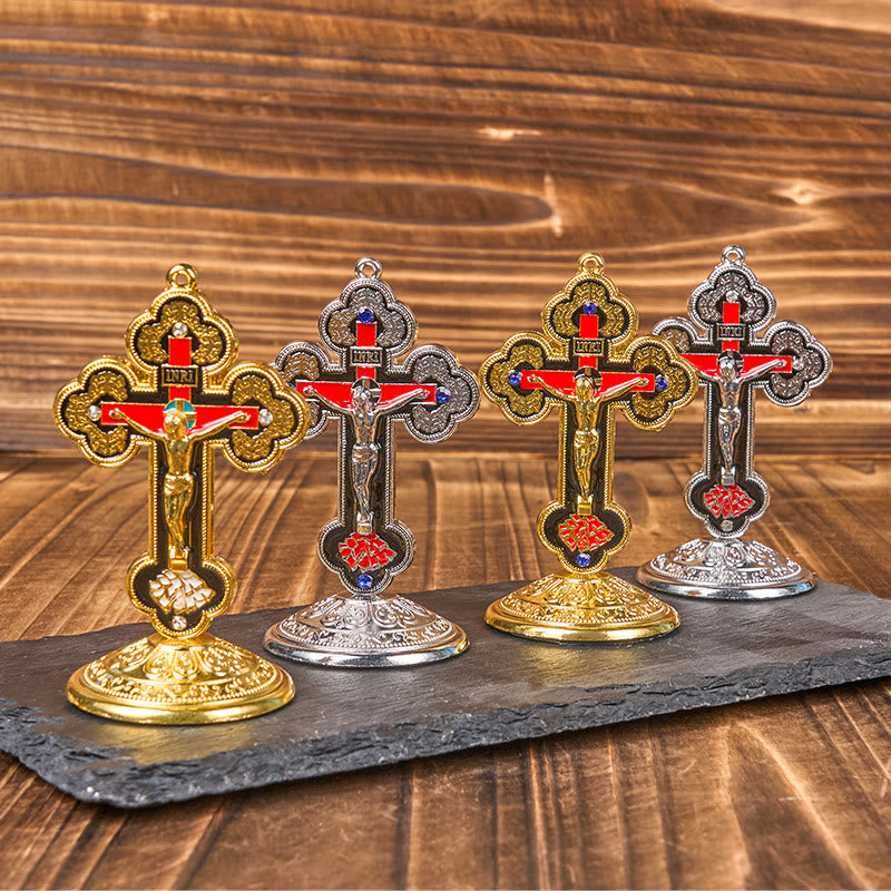 FREE Tody: Retro Classic Style Radiant Ornate Crucifix Stand Desktop Ornaments