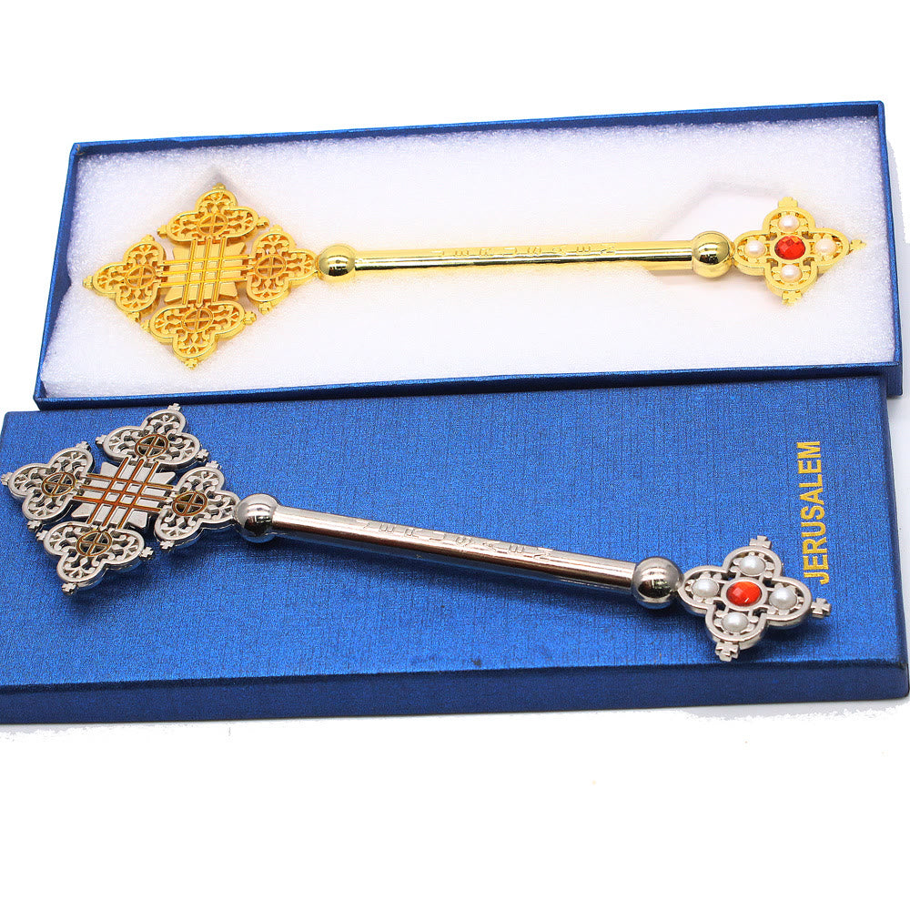 Christianartworkshop Classic Style Jerusalem Devine Faith Blessing Hand Cross