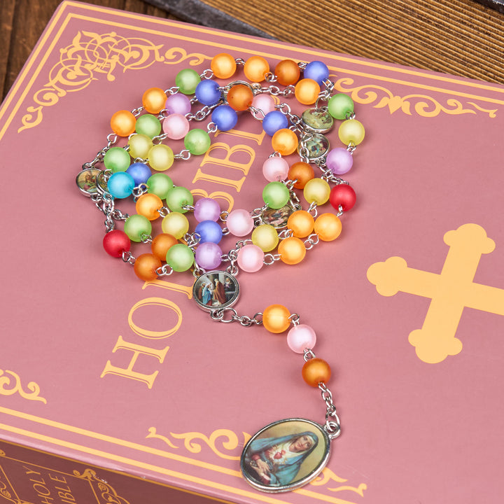 FREE Today: Seven Sorrow of 8 mm Round Multicolor Acrylic Alloy Chain Rosary