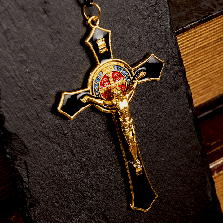 Christianartworkshop Classic Style Red/Blue Crafted Crucifix Big Size Pendant Necklace(5 color) - Black - Bead Chain - image 12