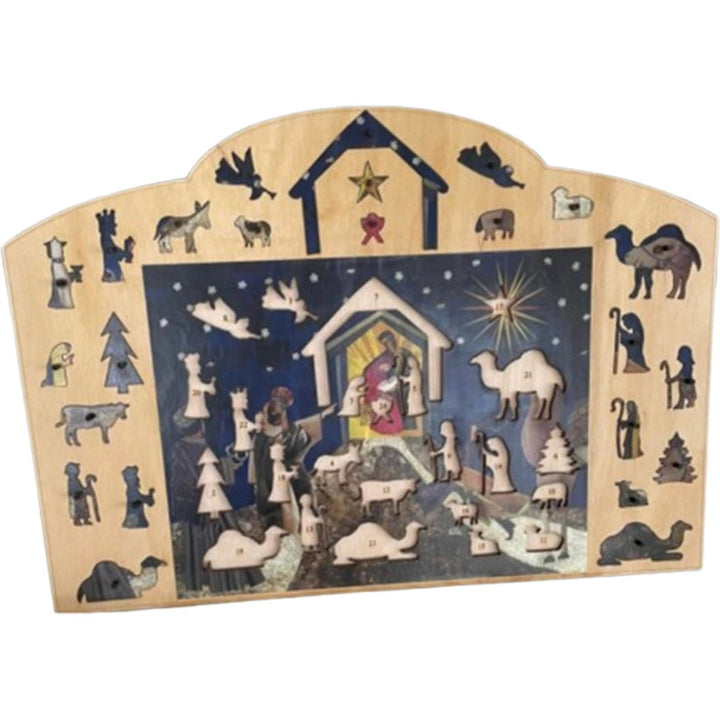Christianartworkshop Classic Style Nativity Advent Countdown Puzzle Desktop Decorations Ornament
