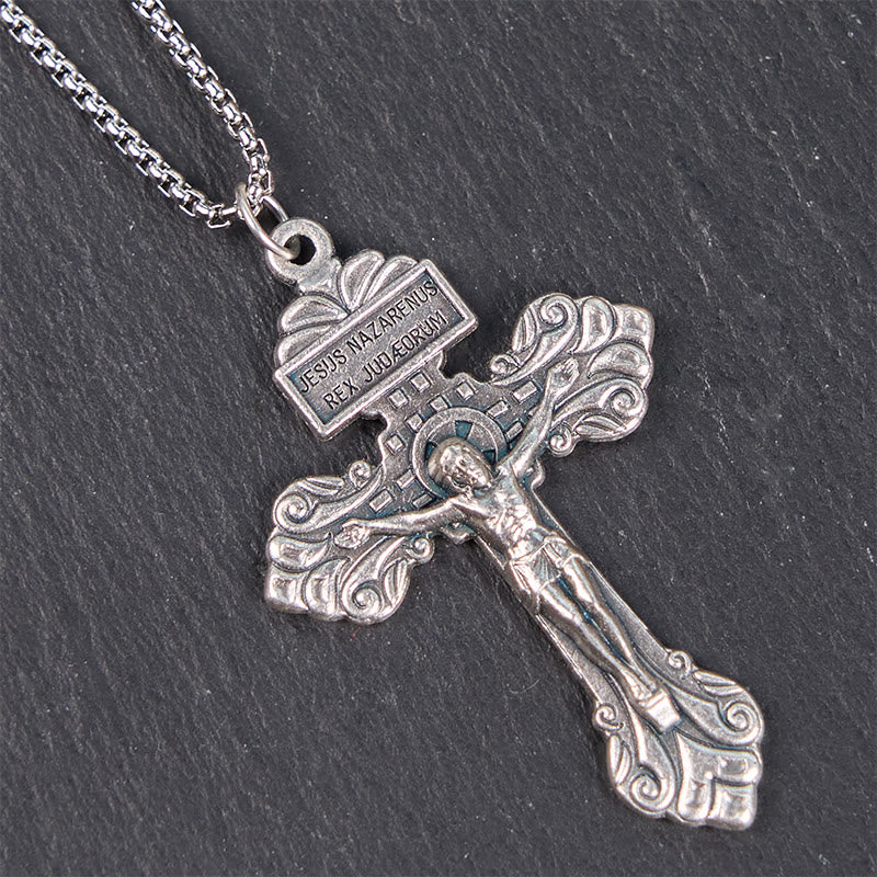 Christianartworkshop Classic Style Divine Crafted Crucifix Jesus Cross Pendant Necklace