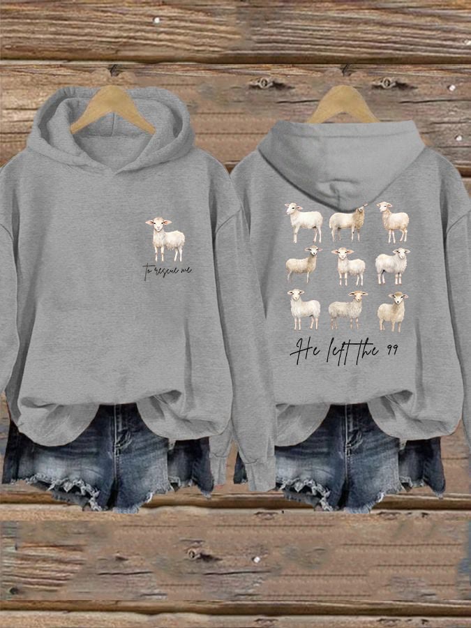 Christianartworkshop Women's Lost Sheep Printed Hoodie