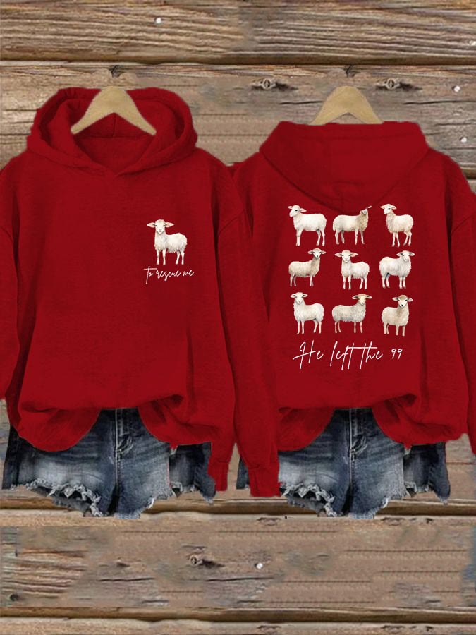 Christianartworkshop Women's Lost Sheep Printed Hoodie