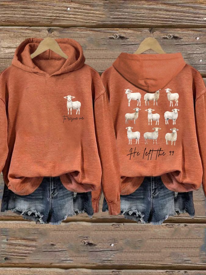 Christianartworkshop Women's Lost Sheep Printed Hoodie