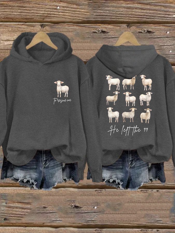 Christianartworkshop Women's Lost Sheep Printed Hoodie