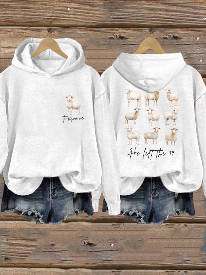 Christianartworkshop Women's Lost Sheep Printed Hoodie