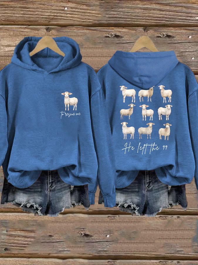 Christianartworkshop Women's Lost Sheep Printed Hoodie