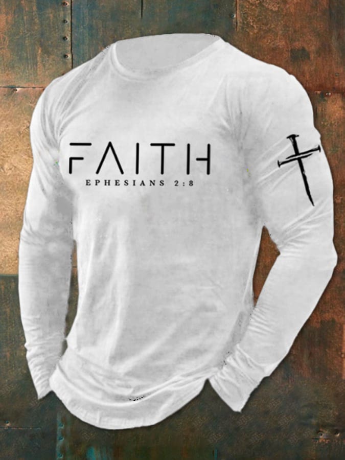 Christianartworkshop Men's Faith Print T-Shirt