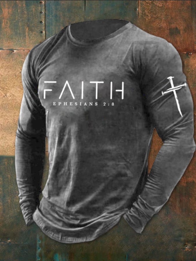 Christianartworkshop Men's Faith Print T-Shirt