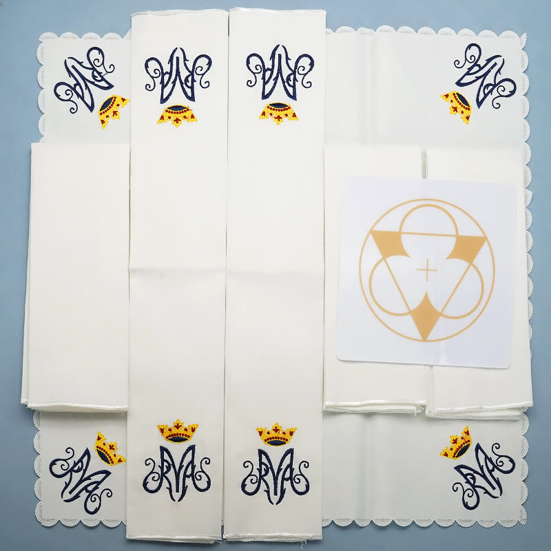 Christianartworkshop Classic Style Divine Our Lady's Crown Altar Linen Set