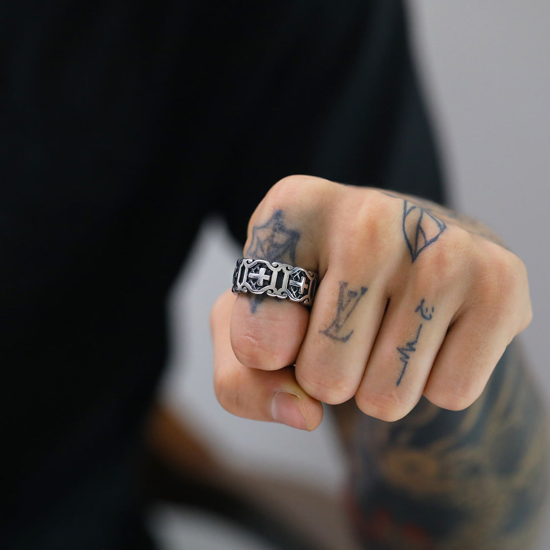 Christianartworkshop Modern Style Sacred Cross Elegant Pattern Ring - image 4