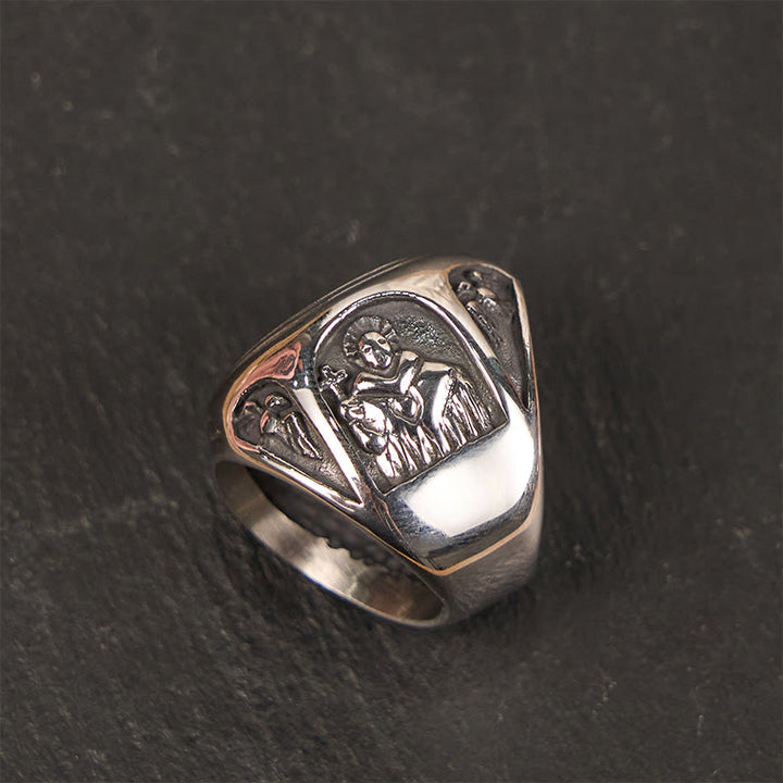 Christianartworkshop Classic Style St. Benedict Cross Divine Faith Ring