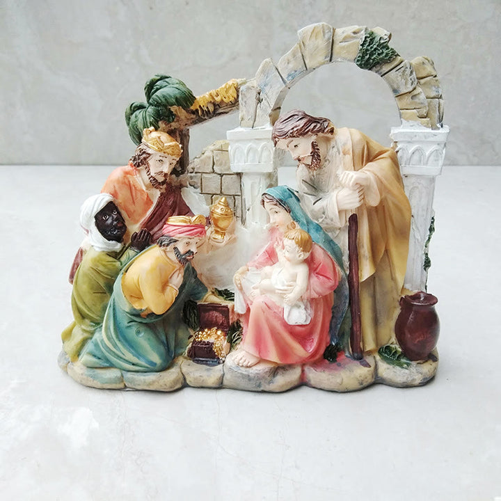 Christianartworkshop Classic Style Archway Wall Nativity Scene Desktop Decorations Ornament