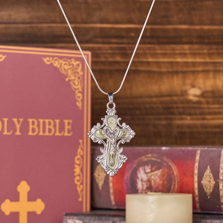 Christianartworkshop 4 Color Classic Style Jesus Cross Faith Crucifix Pendant Necklace