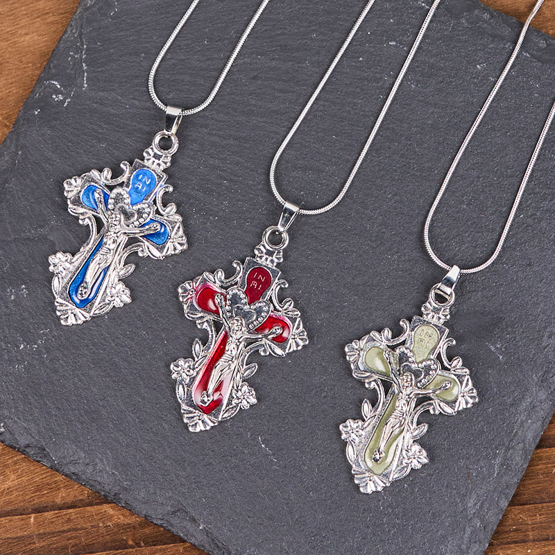 FREE Today:  5 Color Classic Style Jesus Cross Faith Crucifix Pendant Necklace