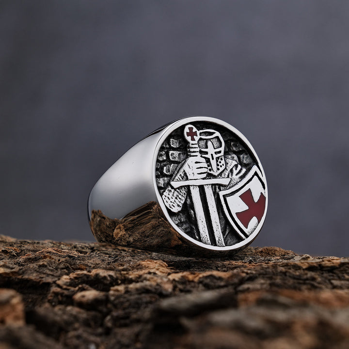 Christianartworkshop Retro Classic Style Knights Templar Cross Divine Faith Ring