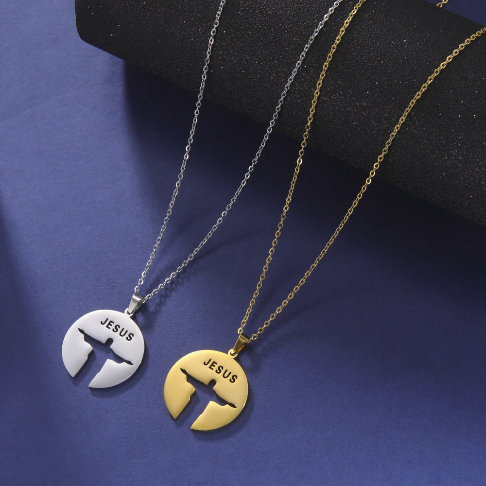 Christianartworkshop Round Jesus Pendant Necklace - image 1